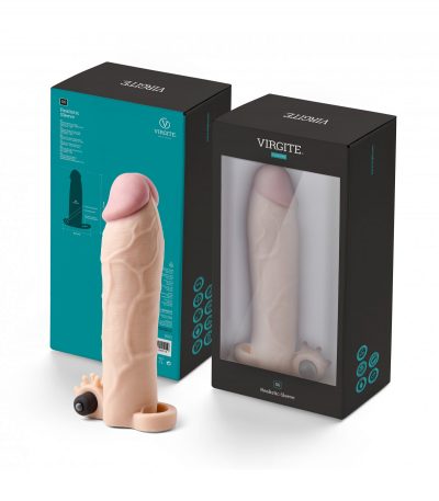 REALISTIC PENIS SHEATH S6 FLESH 21 CM W/ VIBRATION - Imagen 2
