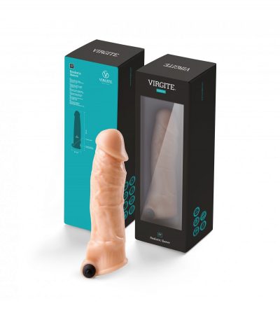 REALISTIC PENIS SHEATH S7 FLESH 21 CM W/ VIBRATION - Imagen 2