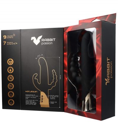 HARLEQUIN RECHARGEABLE RABBIT VIBRATOR WITH GYRATING DILDO SHAPE - Imagen 14