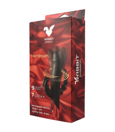 HARLEQUIN RECHARGEABLE RABBIT VIBRATOR WITH GYRATING DILDO SHAPE - Imagen 2