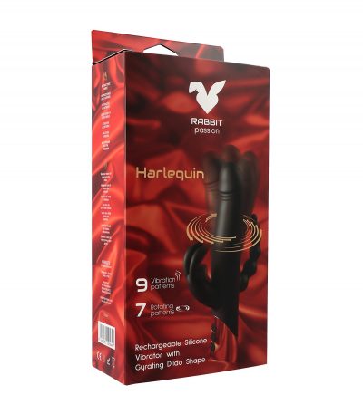 HARLEQUIN RECHARGEABLE RABBIT VIBRATOR WITH GYRATING DILDO SHAPE - Imagen 13