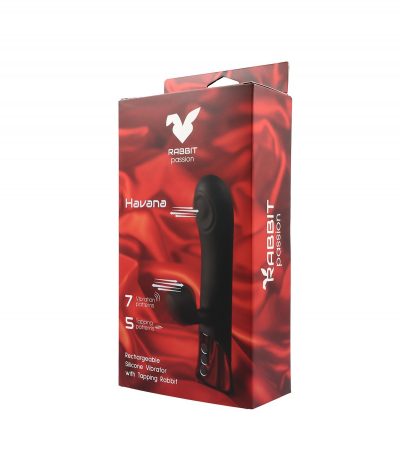HAVANA RECHARGEABLE SILICONE VIBRATOR WITH TAPPING RABBIT AND TAPPING SHAFT - Imagen 2