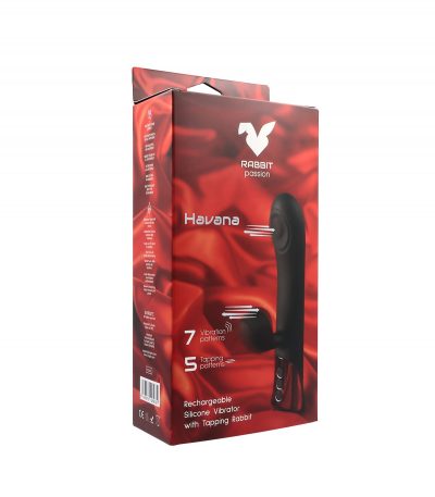 HAVANA RECHARGEABLE SILICONE VIBRATOR WITH TAPPING RABBIT AND TAPPING SHAFT - Imagen 11