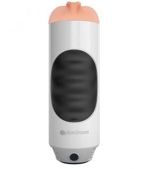 MEGA GRIP VIBRATING STROKER PUSSY WHITE/BLACK/LIGHT