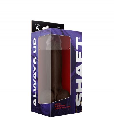 MODEL A 9.5" LIQUIDE SILICONE DONG W/BALLS - MAHOGANY - Imagen 3