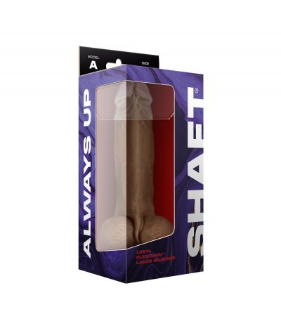 MODEL A 9.5" LIQUIDE SILICONE DONG W/BALLS - OAK - Imagen 3