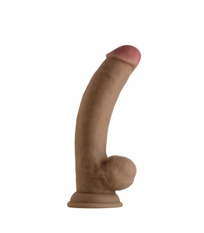 MODEL C 8.5" LIQUID SILICONE DONG W/BALLS - OAK - Imagen 3