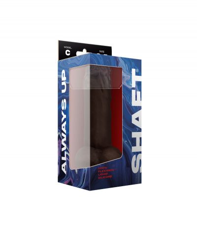 MODEL C 8.5" LIQUIDE SILICONE DONG W/BALLS - MAHOGANY - Imagen 2