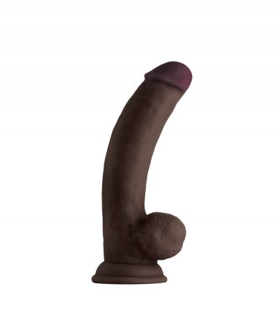 MODEL C 8.5" LIQUIDE SILICONE DONG W/BALLS - MAHOGANY - Imagen 3