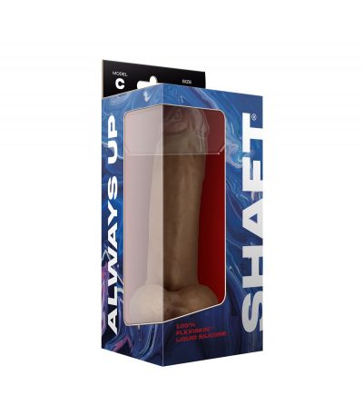 MODEL C 9.5" LIQUID SILICONE DONG W/BALLS - OAK - Imagen 2