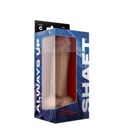 MODEL C 9.5" LIQUIDE SILICONE DONG W/BALLS - PINE - Imagen 2