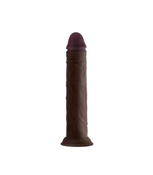 MODEL J 9.5" LIQUID SILICONE DONG - MAHOGANY