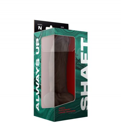 MODEL N 9.5" LIQUIDE SILICONE DONG W/BALLS - MAHOGANY - Imagen 2