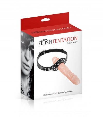 GAG WITH REALISTIC DOUBLE DILDO - Imagen 3