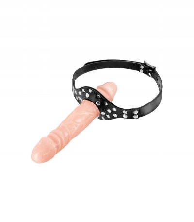 GAG WITH REALISTIC DOUBLE DILDO