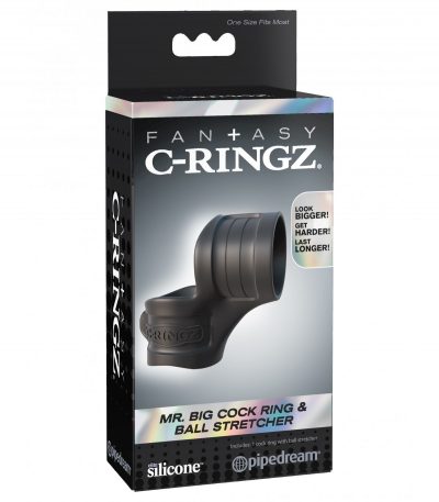 MR. BIG COCK RING AND BALL STRETCHER BLACK - Imagen 2