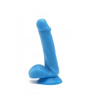 DUAL DENSITY PENIS W/ TESTICLES AND BLUE SUCTION CUP 15 CM