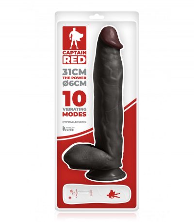 THE POWER 31 CM BLACK VIBRATING REALISTIC PENIS - Imagen 2