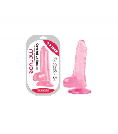 REALISTIC PENIS CRYSTAL JELLIES PINK 13.5 CM - Imagen 3
