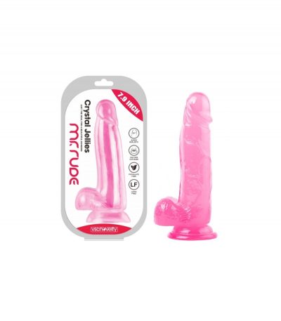 REALISTIC PENIS CRYSTAL JELLIES PINK 20 CM - Imagen 3