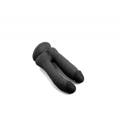 REALISTIC PENIS DOUBLE PENETRATION BLACK 18.5 CM - Imagen 3