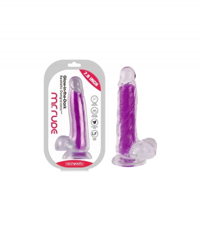 REALISTIC PHOSPHORESCENT PURPLE PENIS 20 CM - Imagen 5