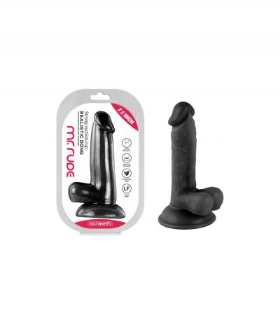 REALISTIC PENIS MR RUDE BLACK 18 CM - Imagen 2