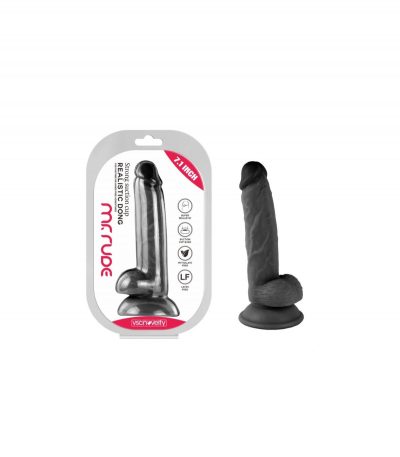 REALISTIC PENIS MR RUDE BLACK 18 CM - Imagen 2