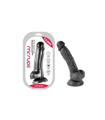 REALISTIC PENIS MR RUDE BLACK 19 CM - Imagen 2
