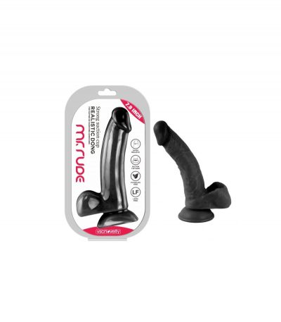 REALISTIC PENIS MR RUDE BLACK 20 CM - Imagen 2