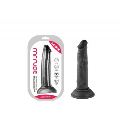 REALISTIC PENIS MR RUDE BLACK 20 CM - Imagen 2