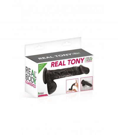 TONY BLACK REALISTIC PENIS 18 CM - Imagen 2