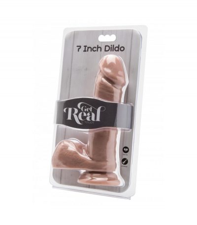 REALISTIC PENIS W/ TESTICLES AND SUCTION CUP 18 CM - Imagen 2