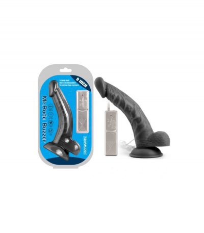 MR RUDE BUZZER BLACK VIBRATOR PENIS 22'86 CM - Imagen 2