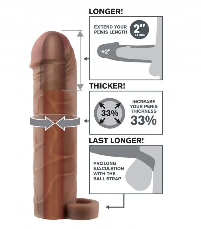 PERFECT 2" EXTENSION WITH BALL STRAP BROWN - Imagen 3