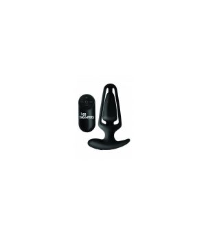 USB SILICONE VIBRATING HOLLOW PLUG WITH BLACK REMOTE CONTROL