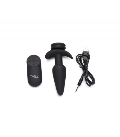 VIBRATOR PLUG W/ CONTROL AND 3 DIFFERENT TAILS - Imagen 5