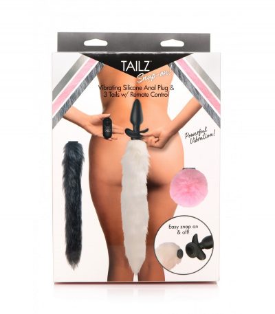VIBRATOR PLUG W/ CONTROL AND 3 DIFFERENT TAILS - Imagen 10