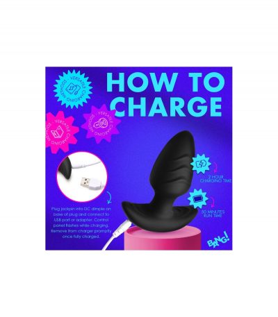 VIBRATING AND ROTATING PLUG WITH BLACK USB CONTROL - Imagen 5