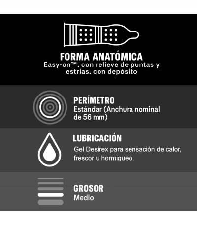 INTENSE ORGASMIC CONDOMS 12 UNITS - Imagen 3