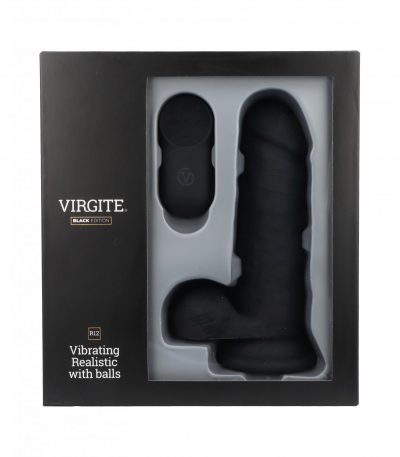 REALISTIC VIBRATOR R12 BLACK 14.4CM W/ REMOTE CONTROL - Imagen 3