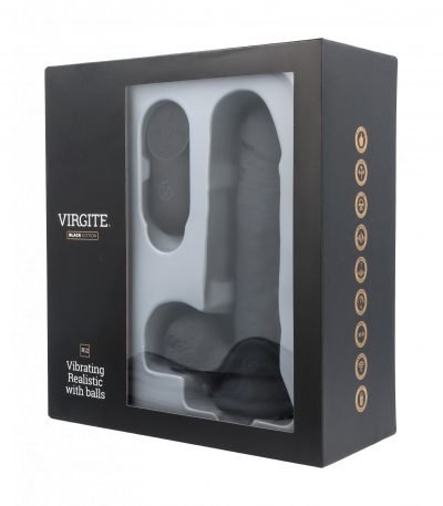 REALISTIC VIBRATOR R12 BLACK 14.4CM W/ REMOTE CONTROL - Imagen 4