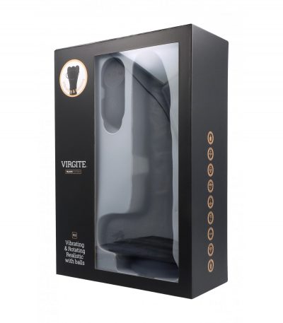 REALISTIC VIBRATOR & ROTATOR R10 BLACK 21CM W/ REMOTE CONTROL - Imagen 3