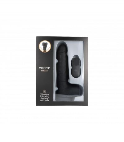 REALISTIC VIBRATOR & ROTATOR R9 BLACK 19CM W/ REMOTE CONTROL - Imagen 2