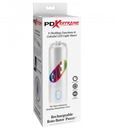 RECHARGEABLE ROTO-BATOR PUSSY WHITE/CLEAR/MULTI - Imagen 2