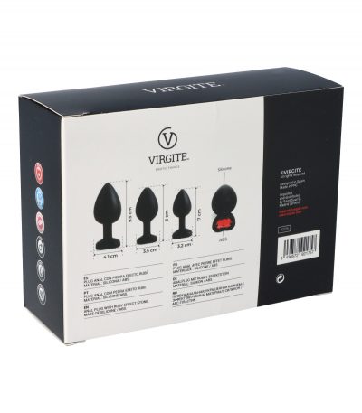 SET PLUG X3 E14 SILICONE BLACK-RUBY HEART - Imagen 8