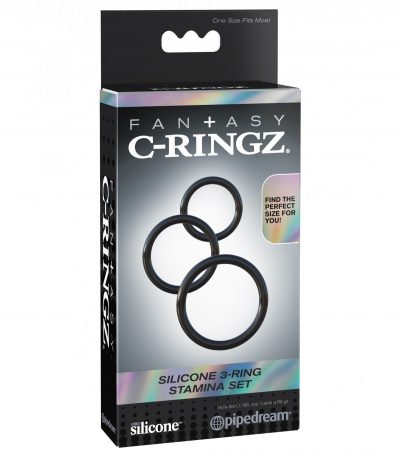 SILICONE 3-RING STAMINA SET BLACK - Imagen 2