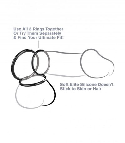 SILICONE 3-RING STAMINA SET BLACK - Imagen 3