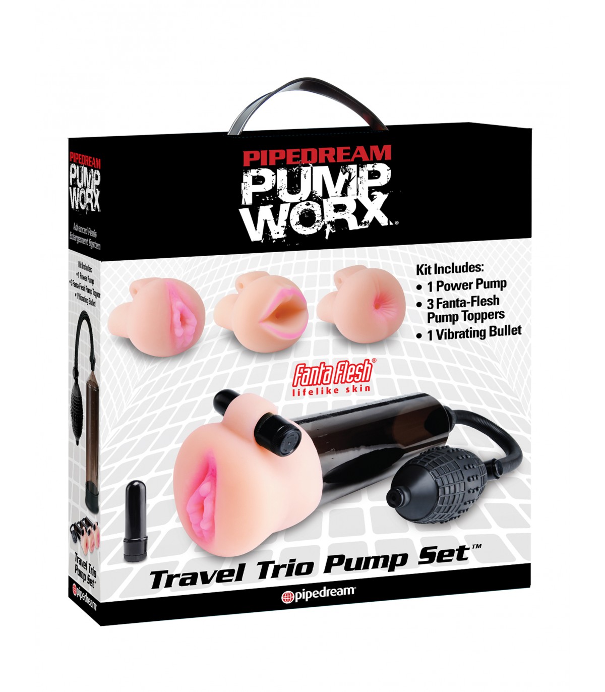 TRAVEL TRIO PIPEDREAM - PUMP SET BLACK/LIGHT - Imagen 2