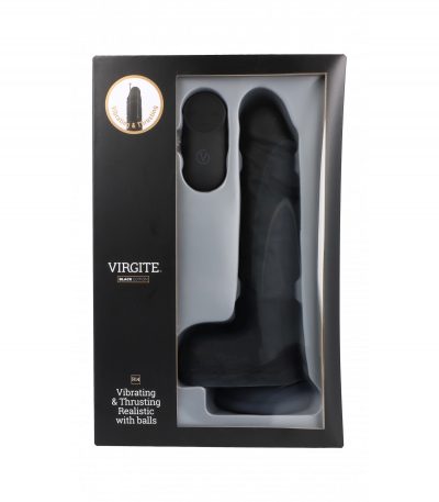 UP & DOWN REALISTIC VIBRATOR "R14" BLACK 23CM W/ REMOTE CONTROL - Imagen 2